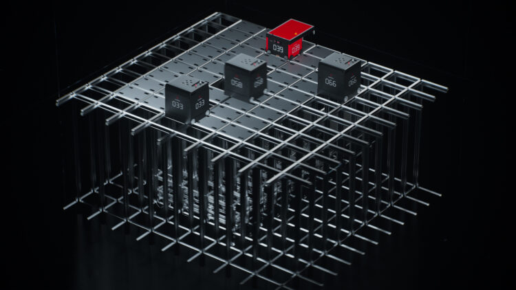 AutoStore grid with robots